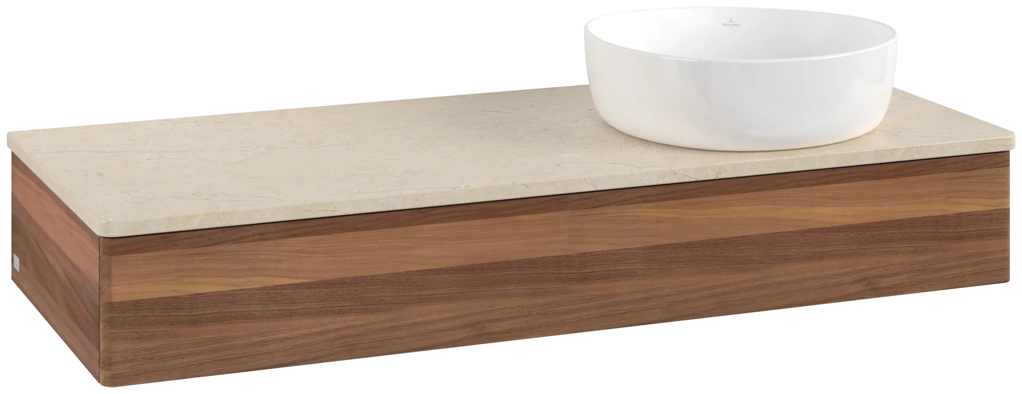 Bild von VILLEROY BOCH Antao Waschbeckenunterschrank, 1 Auszug, 1200 x 190 x 500 mm, Front ohne Struktur, Warm Walnut / Botticino #K12013HM