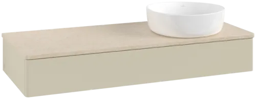 Bild von VILLEROY BOCH Antao Waschbeckenunterschrank, 1 Auszug, 1200 x 190 x 500 mm, Front ohne Struktur, Silk Grey Matt Lacquer / Botticino #K12013HJ
