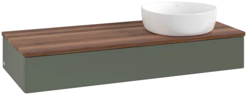 Obrázek VILLEROY BOCH Antao Vanity unit, 1 pull-out compartment, 1200 x 190 x 500 mm, Front without structure, Leaf Green Matt Lacquer / Warm Walnut #K12012HL