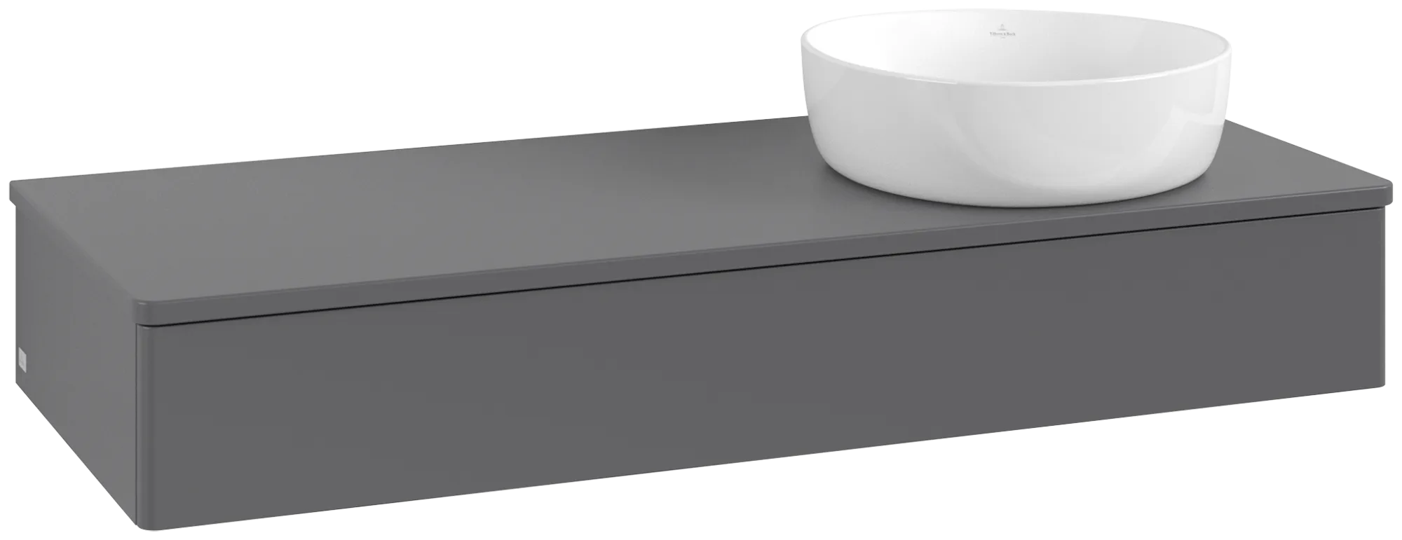 Bild von VILLEROY BOCH Antao Waschbeckenunterschrank, 1 Auszug, 1200 x 190 x 500 mm, Front ohne Struktur, Anthracite Matt Lacquer / Anthracite Matt Lacquer #K12050GK