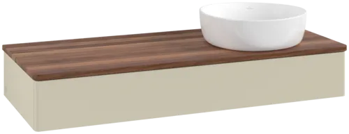 Bild von VILLEROY BOCH Antao Waschbeckenunterschrank, 1 Auszug, 1200 x 190 x 500 mm, Front ohne Struktur, Silk Grey Matt Lacquer / Warm Walnut #K12012HJ