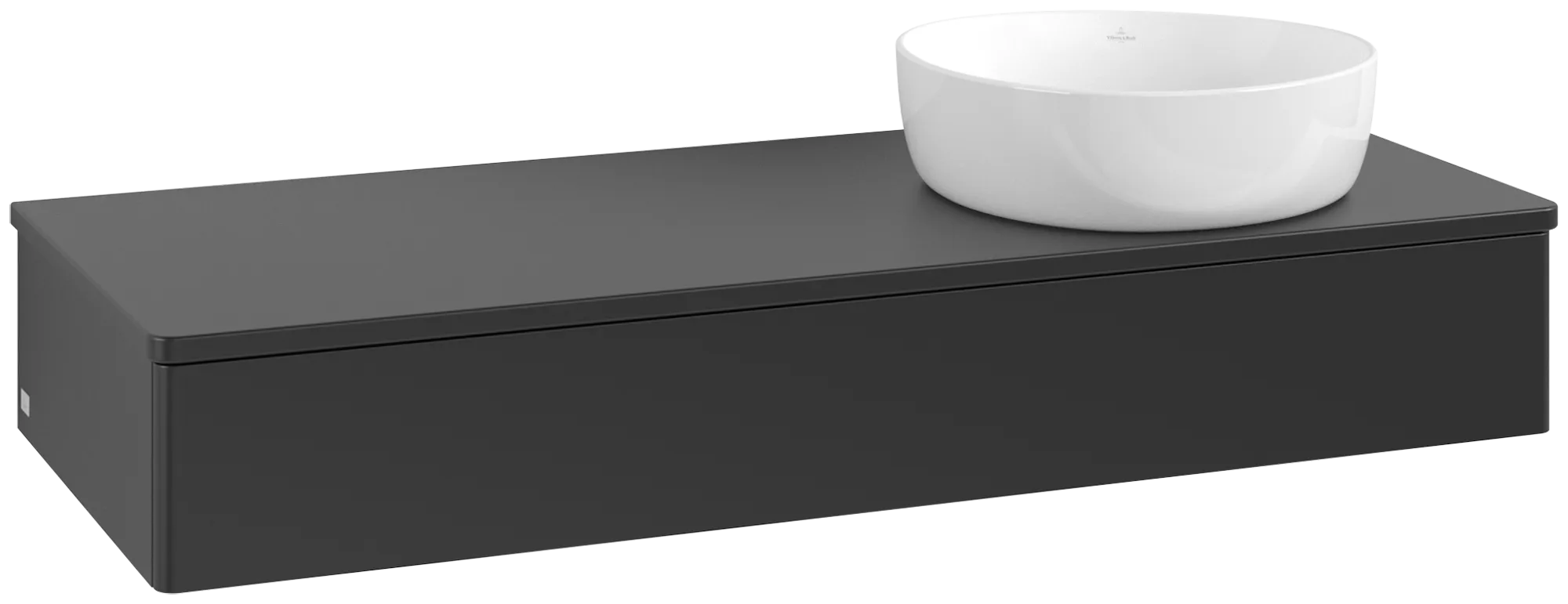 Bild von VILLEROY BOCH Antao Waschbeckenunterschrank, 1 Auszug, 1200 x 190 x 500 mm, Front ohne Struktur, Black Matt Lacquer / Black Matt Lacquer #K12050PD