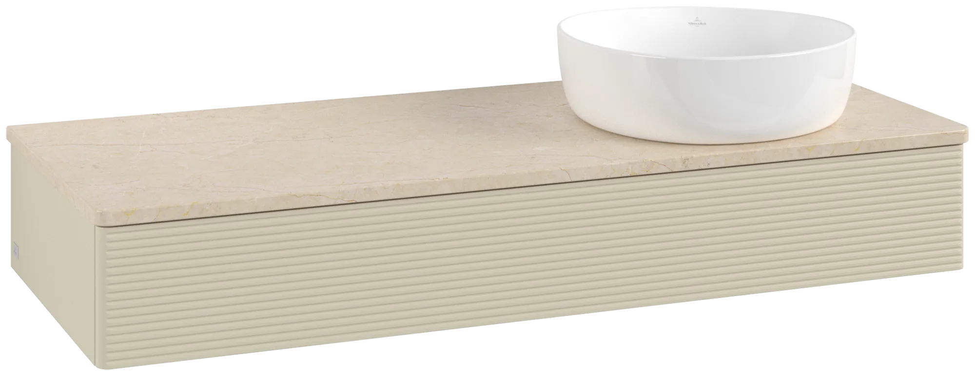 Bild von VILLEROY BOCH Antao Waschbeckenunterschrank, 1 Auszug, 1200 x 190 x 500 mm, Front mit Struktur, Silk Grey Matt Lacquer / Botticino #K12113HJ