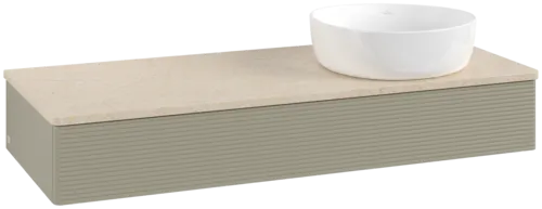 Obrázek VILLEROY BOCH Antao Vanity unit, 1 pull-out compartment, 1200 x 190 x 500 mm, Front with grain texture, Stone Grey Matt Lacquer / Botticino #K12113HK