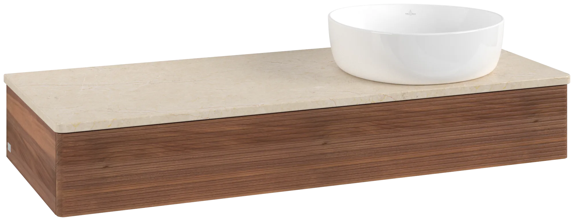 Bild von VILLEROY BOCH Antao Waschbeckenunterschrank, 1 Auszug, 1200 x 190 x 500 mm, Front mit Struktur, Warm Walnut / Botticino #K12113HM