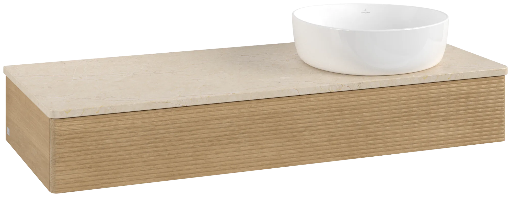 Bild von VILLEROY BOCH Antao Waschbeckenunterschrank, 1 Auszug, 1200 x 190 x 500 mm, Front mit Struktur, Honey Oak / Botticino #K12113HN