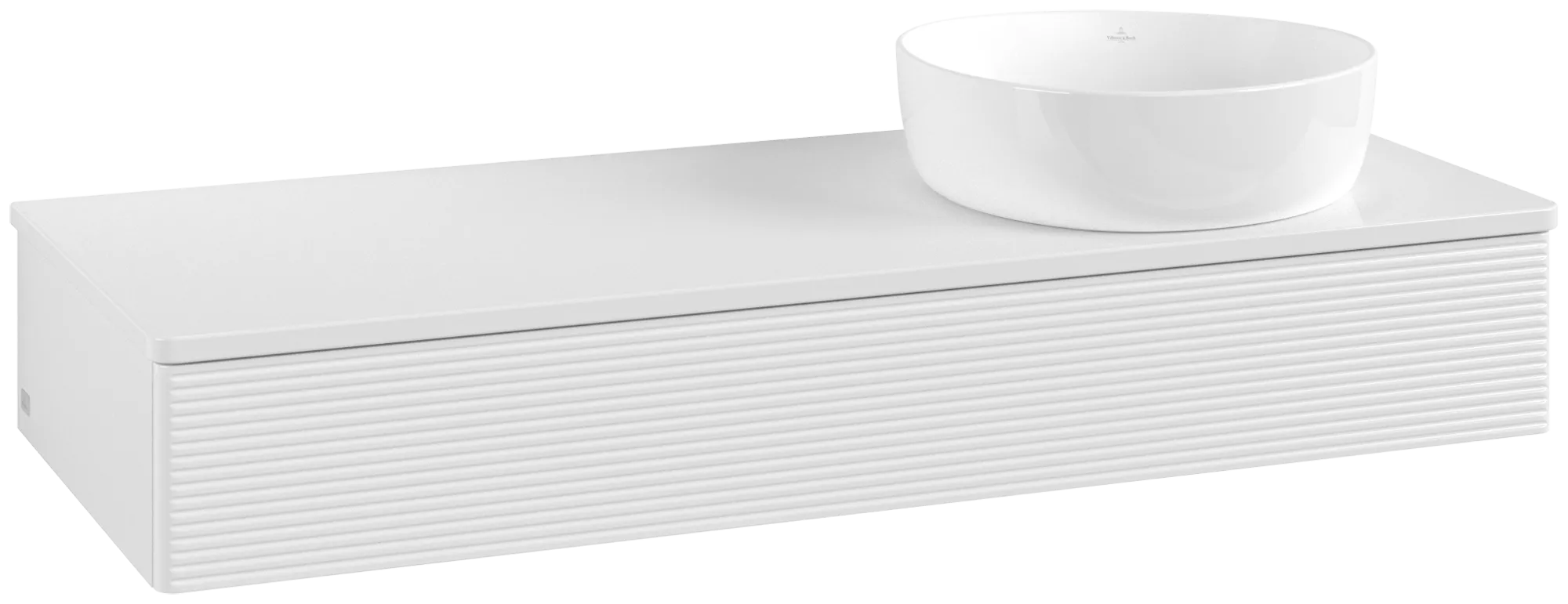Bild von VILLEROY BOCH Antao Waschbeckenunterschrank, 1 Auszug, 1200 x 190 x 500 mm, Front mit Struktur, Glossy White Lacquer / Glossy White Lacquer #K12110GF