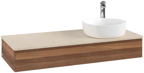 Bild von VILLEROY BOCH Antao Waschbeckenunterschrank, 1 Auszug, 1200 x 190 x 500 mm, Front ohne Struktur, Warm Walnut / Botticino #K12053HM