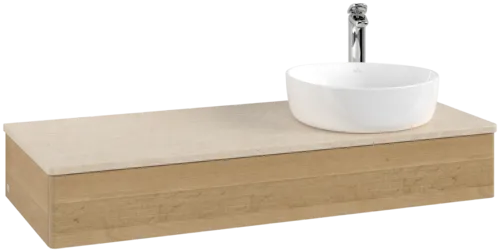 Bild von VILLEROY BOCH Antao Waschbeckenunterschrank, 1 Auszug, 1200 x 190 x 500 mm, Front ohne Struktur, Honey Oak / Botticino #K12053HN