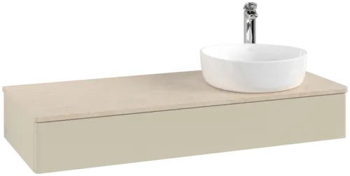 Bild von VILLEROY BOCH Antao Waschbeckenunterschrank, 1 Auszug, 1200 x 190 x 500 mm, Front ohne Struktur, Silk Grey Matt Lacquer / Botticino #K12053HJ