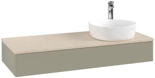 Bild von VILLEROY BOCH Antao Waschbeckenunterschrank, 1 Auszug, 1200 x 190 x 500 mm, Front ohne Struktur, Stone Grey Matt Lacquer / Botticino #K12053HK