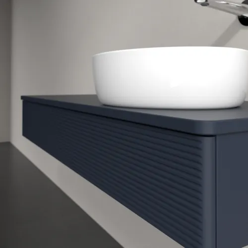 Obrázek VILLEROY BOCH Antao Vanity unit, 1 pull-out compartment, 1200 x 190 x 500 mm, Front with grain texture, Midnight Blue Matt Lacquer / Midnight Blue Matt Lacquer #K12110HG