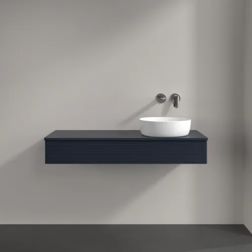 Obrázek VILLEROY BOCH Antao Vanity unit, 1 pull-out compartment, 1200 x 190 x 500 mm, Front with grain texture, Midnight Blue Matt Lacquer / Midnight Blue Matt Lacquer #K12110HG