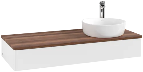 Bild von VILLEROY BOCH Antao Waschbeckenunterschrank, 1 Auszug, 1200 x 190 x 500 mm, Front ohne Struktur, White Matt Lacquer / Warm Walnut #K12052MT