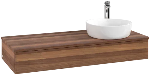 Bild von VILLEROY BOCH Antao Waschbeckenunterschrank, 1 Auszug, 1200 x 190 x 500 mm, Front ohne Struktur, Warm Walnut / Warm Walnut #K12052HM