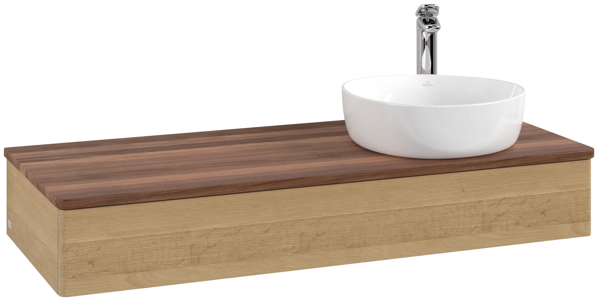 Bild von VILLEROY BOCH Antao Waschbeckenunterschrank, 1 Auszug, 1200 x 190 x 500 mm, Front ohne Struktur, Honey Oak / Warm Walnut #K12052HN