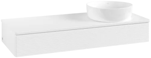 Bild von VILLEROY BOCH Antao Waschbeckenunterschrank, 1 Auszug, 1200 x 190 x 500 mm, Front mit Struktur, White Matt Lacquer / White Matt Lacquer #K12110MT