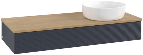 Bild von VILLEROY BOCH Antao Waschbeckenunterschrank, 1 Auszug, 1200 x 190 x 500 mm, Front mit Struktur, Midnight Blue Matt Lacquer / Honey Oak #K12111HG