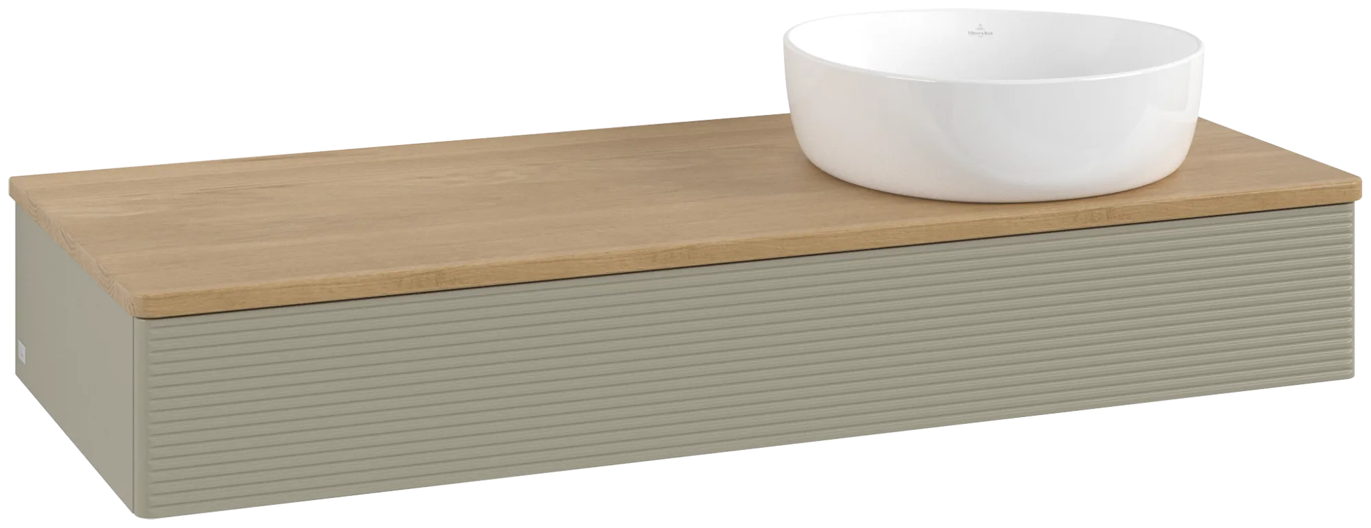 Obrázek VILLEROY BOCH Antao Vanity unit, 1 pull-out compartment, 1200 x 190 x 500 mm, Front with grain texture, Stone Grey Matt Lacquer / Honey Oak #K12111HK