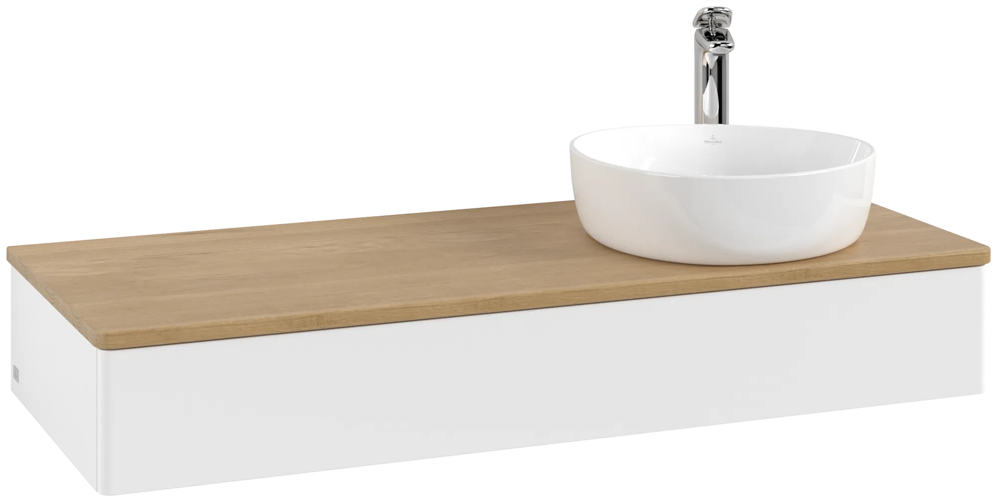 Bild von VILLEROY BOCH Antao Waschbeckenunterschrank, 1 Auszug, 1200 x 190 x 500 mm, Front ohne Struktur, White Matt Lacquer / Honey Oak #K12051MT
