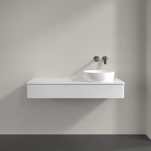 Bild von VILLEROY BOCH Antao Waschbeckenunterschrank, 1 Auszug, 1200 x 190 x 500 mm, Front mit Struktur, Glossy White Lacquer / Glossy White Lacquer #K12150GF