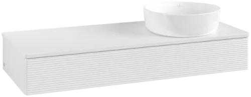 Bild von VILLEROY BOCH Antao Waschbeckenunterschrank, 1 Auszug, 1200 x 190 x 500 mm, Front mit Struktur, Glossy White Lacquer / Glossy White Lacquer #K12150GF