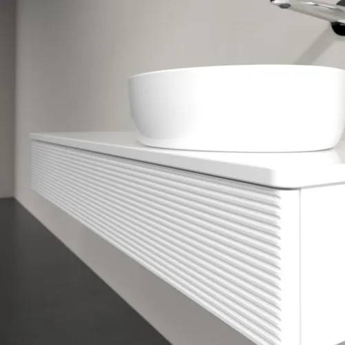 Bild von VILLEROY BOCH Antao Waschbeckenunterschrank, 1 Auszug, 1200 x 190 x 500 mm, Front mit Struktur, Glossy White Lacquer / Glossy White Lacquer #K12150GF