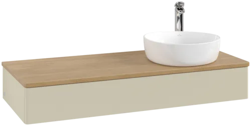 Bild von VILLEROY BOCH Antao Waschbeckenunterschrank, 1 Auszug, 1200 x 190 x 500 mm, Front ohne Struktur, Silk Grey Matt Lacquer / Honey Oak #K12051HJ