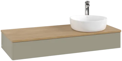Bild von VILLEROY BOCH Antao Waschbeckenunterschrank, 1 Auszug, 1200 x 190 x 500 mm, Front ohne Struktur, Stone Grey Matt Lacquer / Honey Oak #K12051HK