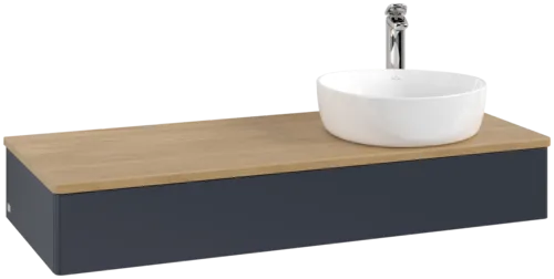 Bild von VILLEROY BOCH Antao Waschbeckenunterschrank, 1 Auszug, 1200 x 190 x 500 mm, Front ohne Struktur, Midnight Blue Matt Lacquer / Honey Oak #K12051HG