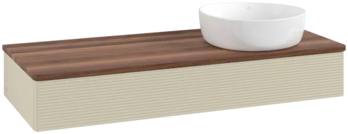 Obrázek VILLEROY BOCH Antao Vanity unit, 1 pull-out compartment, 1200 x 190 x 500 mm, Front with grain texture, Silk Grey Matt Lacquer / Warm Walnut #K12112HJ