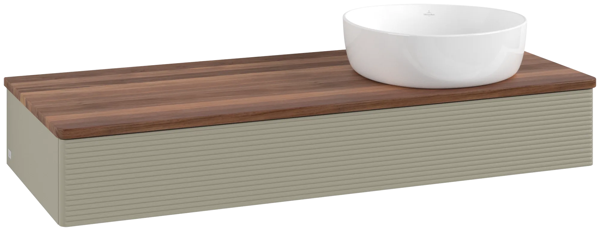 Bild von VILLEROY BOCH Antao Waschbeckenunterschrank, 1 Auszug, 1200 x 190 x 500 mm, Front mit Struktur, Stone Grey Matt Lacquer / Warm Walnut #K12112HK