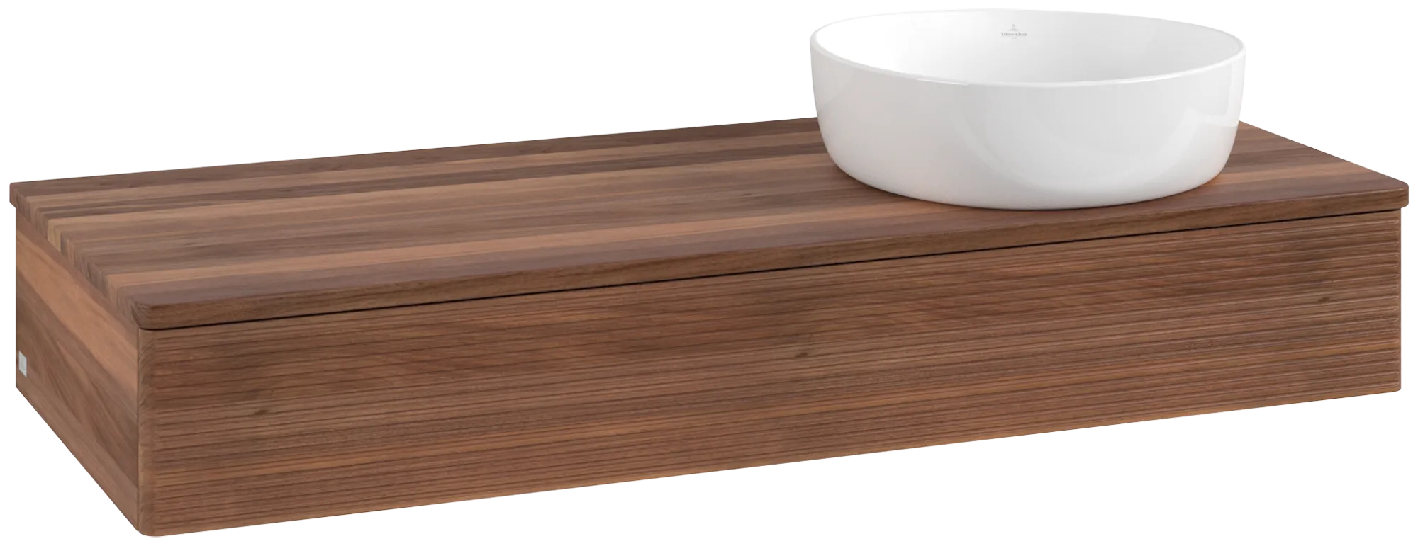 Bild von VILLEROY BOCH Antao Waschbeckenunterschrank, 1 Auszug, 1200 x 190 x 500 mm, Front mit Struktur, Warm Walnut / Warm Walnut #K12112HM