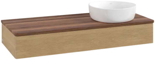 Obrázek VILLEROY BOCH Antao Vanity unit, 1 pull-out compartment, 1200 x 190 x 500 mm, Front with grain texture, Honey Oak / Warm Walnut #K12112HN