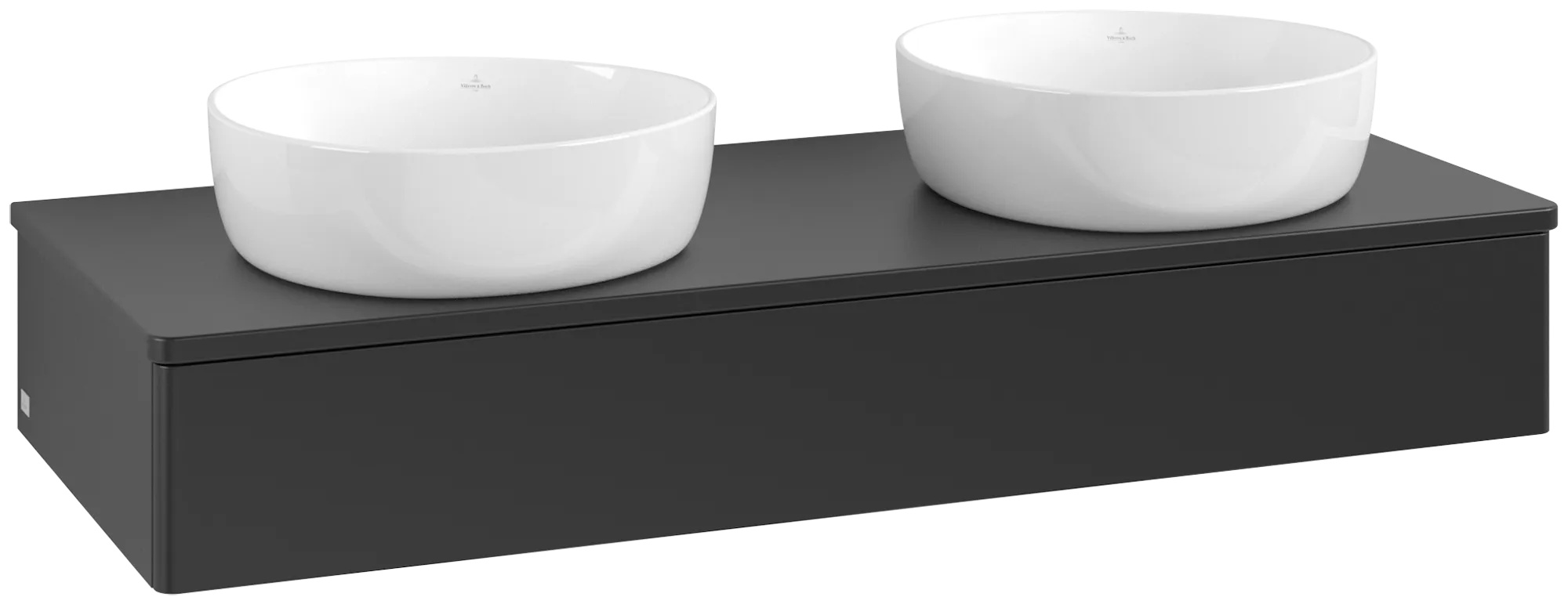 Bild von VILLEROY BOCH Antao Waschbeckenunterschrank, 1 Auszug, 1200 x 190 x 500 mm, Front ohne Struktur, Black Matt Lacquer / Black Matt Lacquer #K13050PD