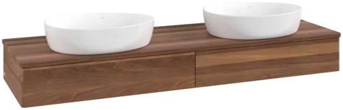 Obrázek VILLEROY BOCH Antao Vanity unit, 2 pull-out compartments, 1600 x 190 x 500 mm, Front without structure, Warm Walnut / Warm Walnut #K17012HM