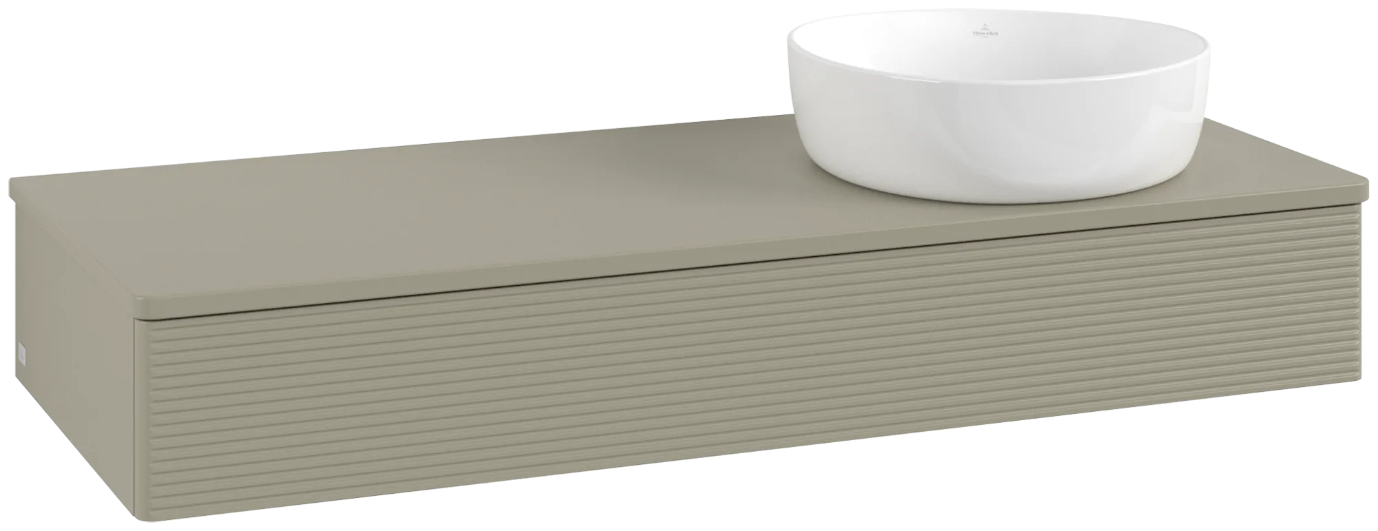 Bild von VILLEROY BOCH Antao Waschbeckenunterschrank, 1 Auszug, 1200 x 190 x 500 mm, Front mit Struktur, Stone Grey Matt Lacquer / Stone Grey Matt Lacquer #K12150HK