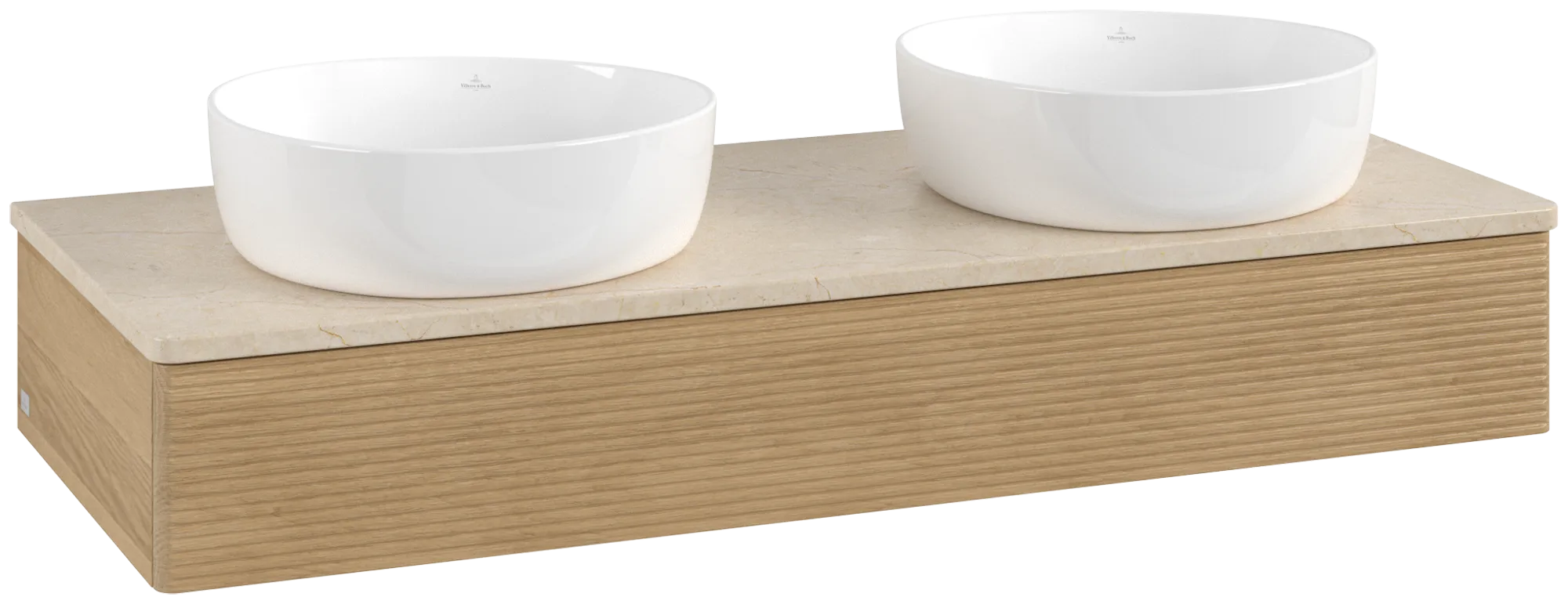 Bild von VILLEROY BOCH Antao Waschbeckenunterschrank, 1 Auszug, 1200 x 190 x 500 mm, Front mit Struktur, Honey Oak / Botticino #K13113HN