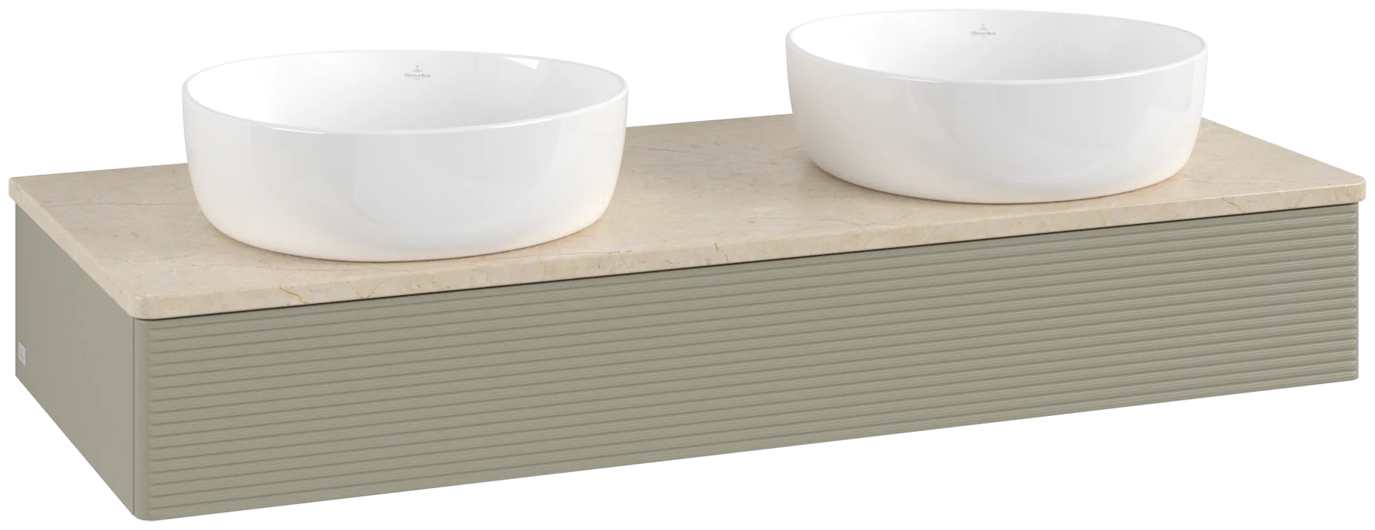 Obrázek VILLEROY BOCH Antao Vanity unit, 1 pull-out compartment, 1200 x 190 x 500 mm, Front with grain texture, Stone Grey Matt Lacquer / Botticino #K13113HK