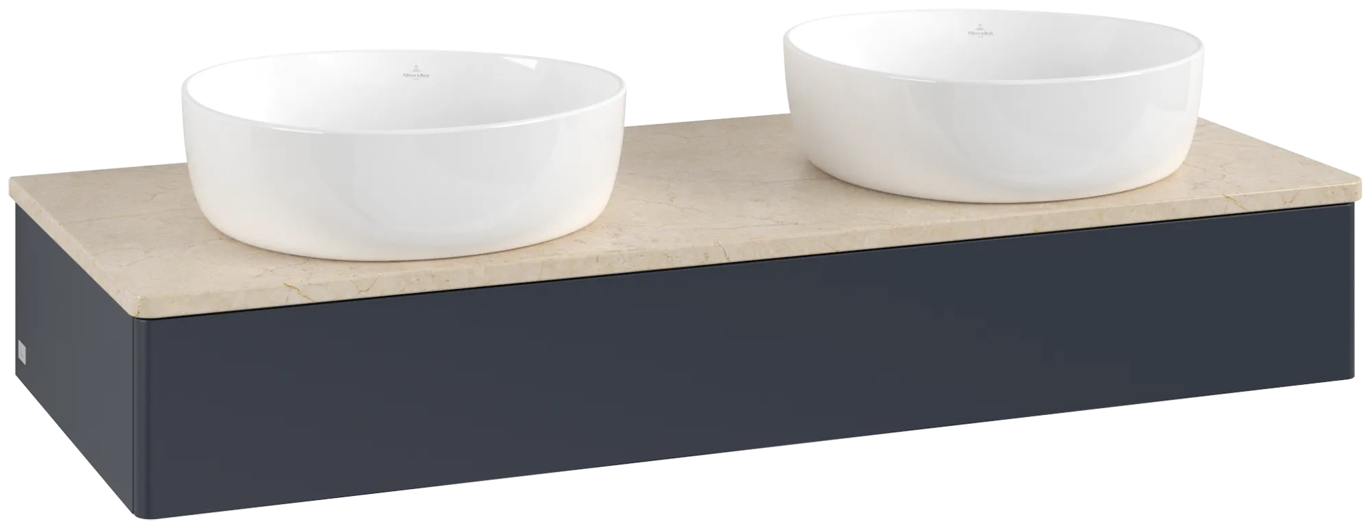 Bild von VILLEROY BOCH Antao Waschbeckenunterschrank, 1 Auszug, 1200 x 190 x 500 mm, Front ohne Struktur, Midnight Blue Matt Lacquer / Botticino #K13013HG