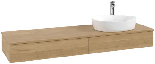 Bild von VILLEROY BOCH Antao Waschbeckenunterschrank, 2 Auszüge, 1600 x 190 x 500 mm, Front ohne Struktur, Honey Oak / Honey Oak #K16051HN