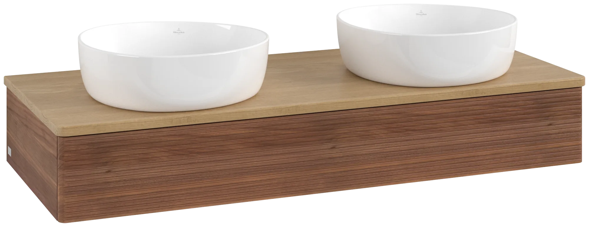 Bild von VILLEROY BOCH Antao Waschbeckenunterschrank, 1 Auszug, 1200 x 190 x 500 mm, Front mit Struktur, Warm Walnut / Honey Oak #K13111HM