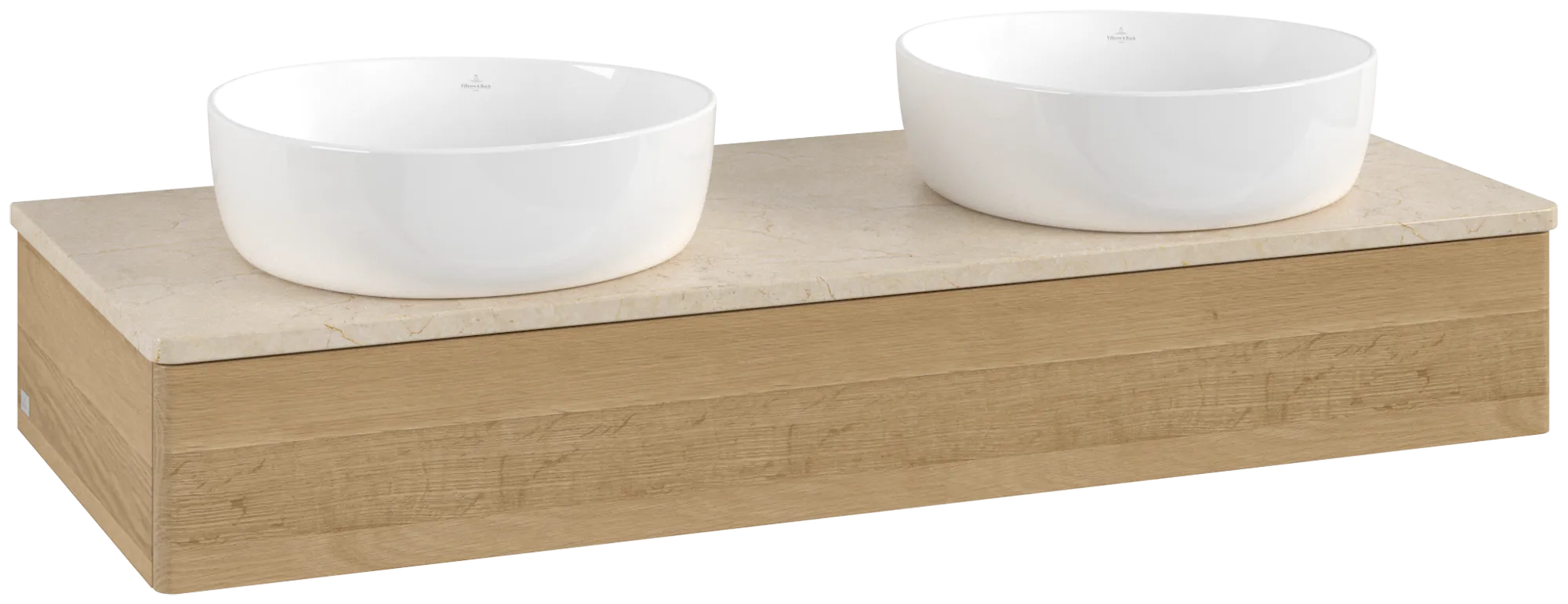 Bild von VILLEROY BOCH Antao Waschbeckenunterschrank, 1 Auszug, 1200 x 190 x 500 mm, Front ohne Struktur, Honey Oak / Botticino #K13013HN