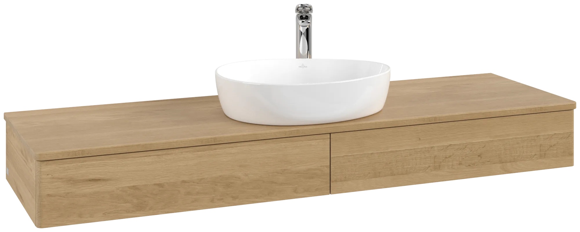 Bild von VILLEROY BOCH Antao Waschbeckenunterschrank, 2 Auszüge, 1600 x 190 x 500 mm, Front ohne Struktur, Honey Oak / Honey Oak #K14051HN