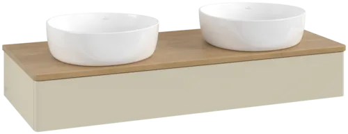 Bild von VILLEROY BOCH Antao Waschbeckenunterschrank, 1 Auszug, 1200 x 190 x 500 mm, Front ohne Struktur, Silk Grey Matt Lacquer / Honey Oak #K13011HJ