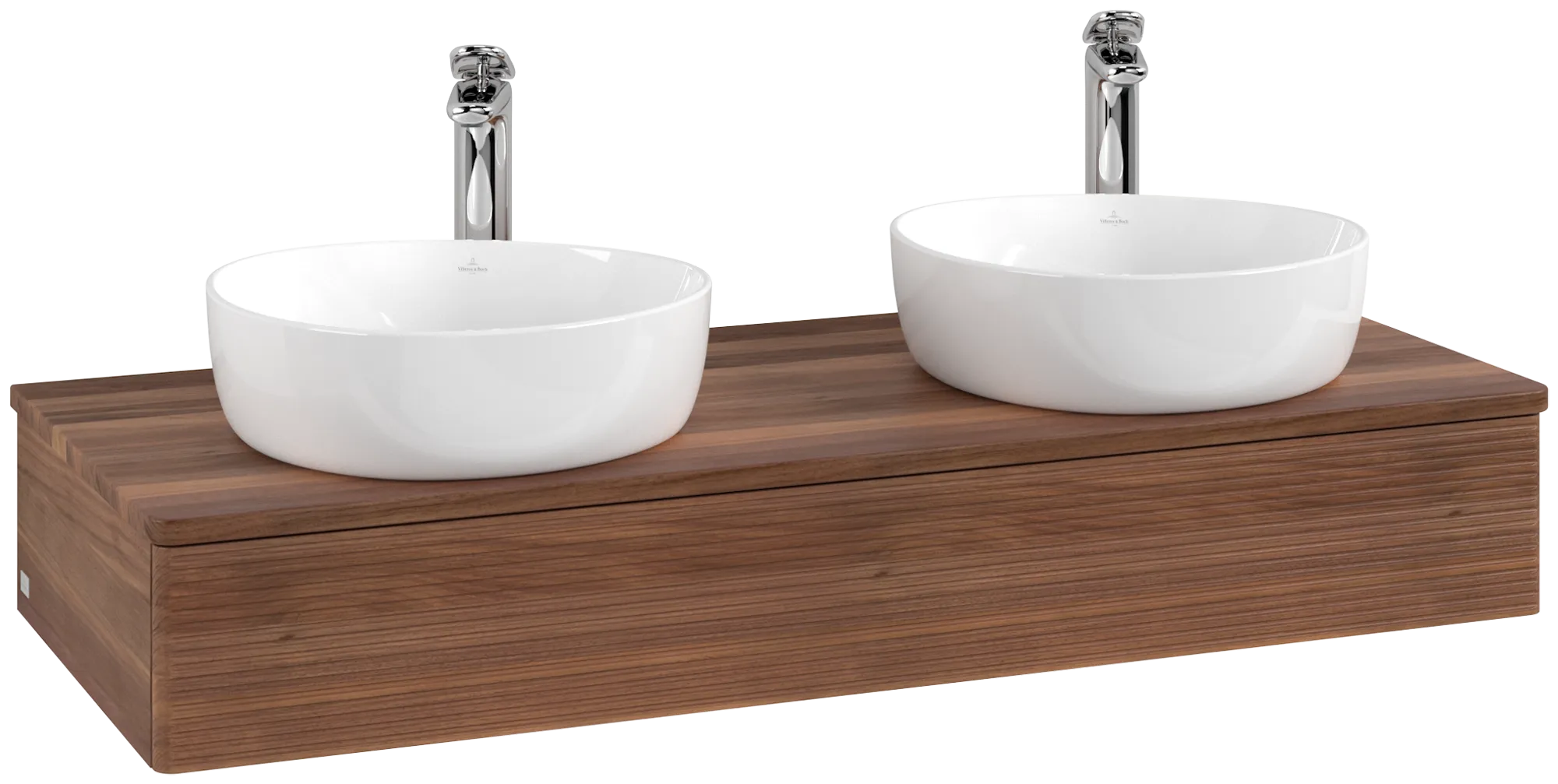 Bild von VILLEROY BOCH Antao Waschbeckenunterschrank, 1 Auszug, 1200 x 190 x 500 mm, Front mit Struktur, Warm Walnut / Warm Walnut #K13152HM