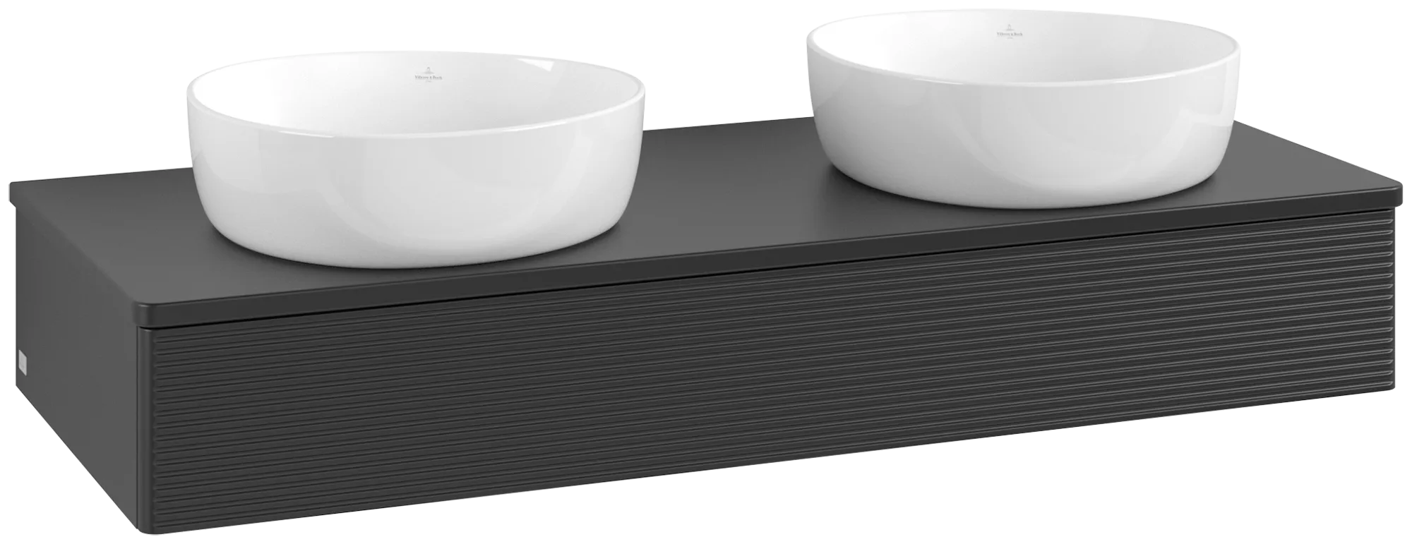 Bild von VILLEROY BOCH Antao Waschbeckenunterschrank, 1 Auszug, 1200 x 190 x 500 mm, Front mit Struktur, Black Matt Lacquer / Black Matt Lacquer #K13110PD