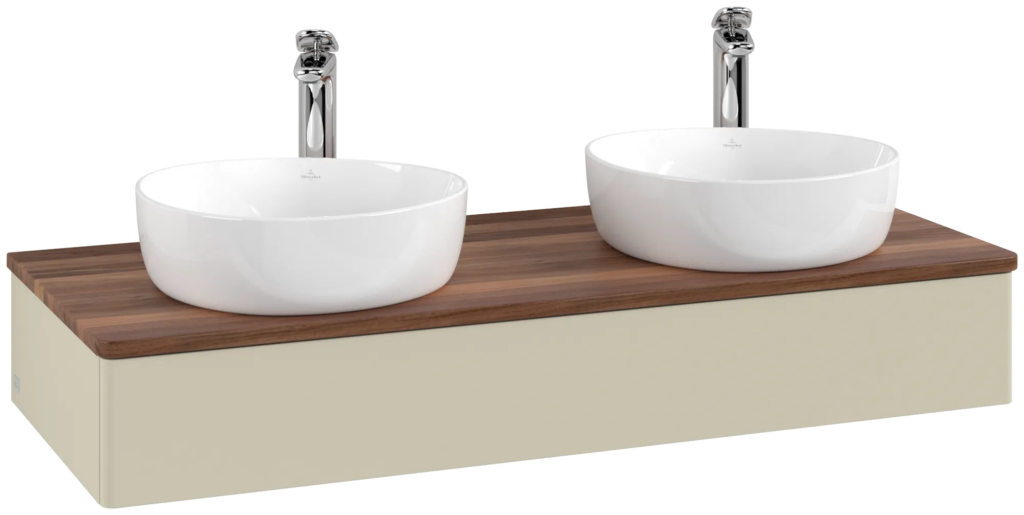 Bild von VILLEROY BOCH Antao Waschbeckenunterschrank, 1 Auszug, 1200 x 190 x 500 mm, Front ohne Struktur, Silk Grey Matt Lacquer / Warm Walnut #K13052HJ