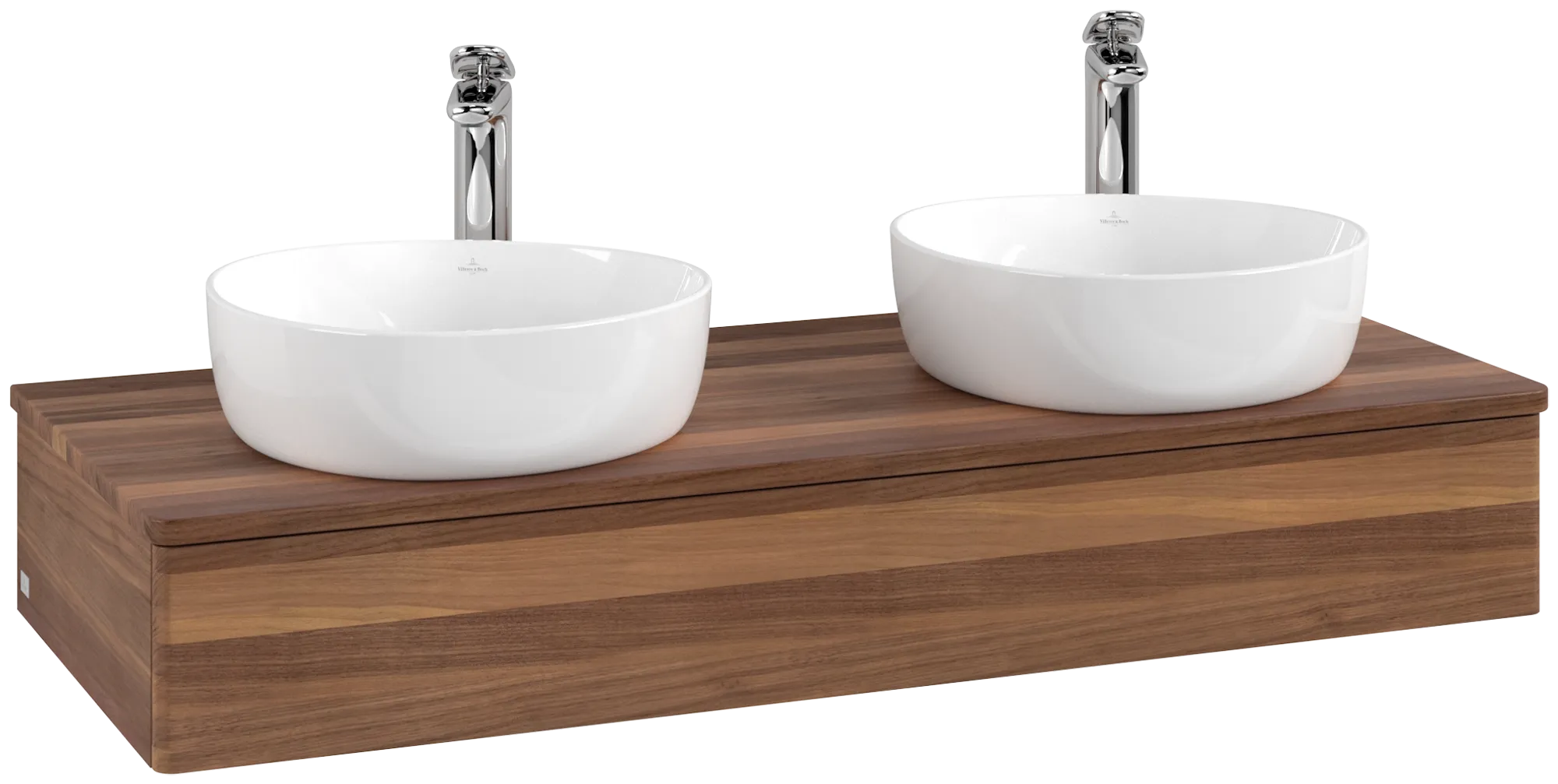 Bild von VILLEROY BOCH Antao Waschbeckenunterschrank, 1 Auszug, 1200 x 190 x 500 mm, Front ohne Struktur, Warm Walnut / Warm Walnut #K13052HM