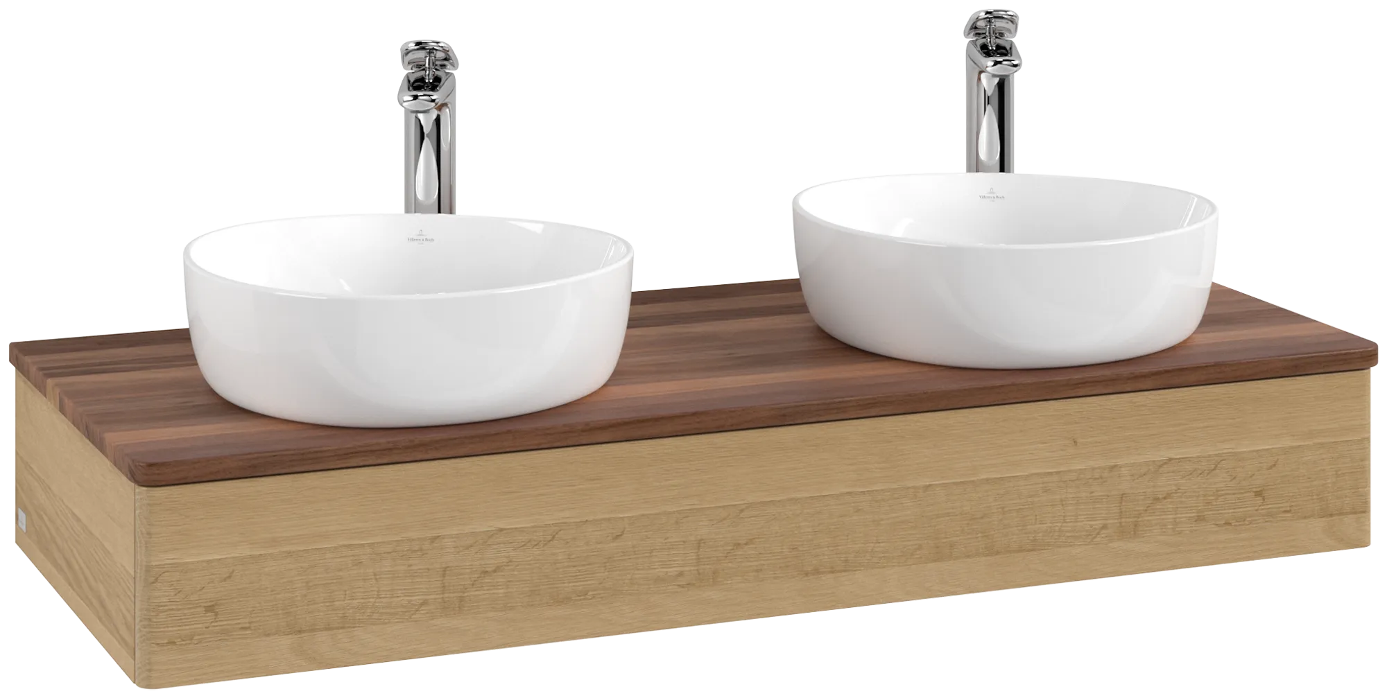 Bild von VILLEROY BOCH Antao Waschbeckenunterschrank, 1 Auszug, 1200 x 190 x 500 mm, Front ohne Struktur, Honey Oak / Warm Walnut #K13052HN
